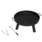 BukkitBow terras vuurkorf in zwart, 61 cm doorsnede, hittebestendige coating, geschikt voor camping en barbecue.