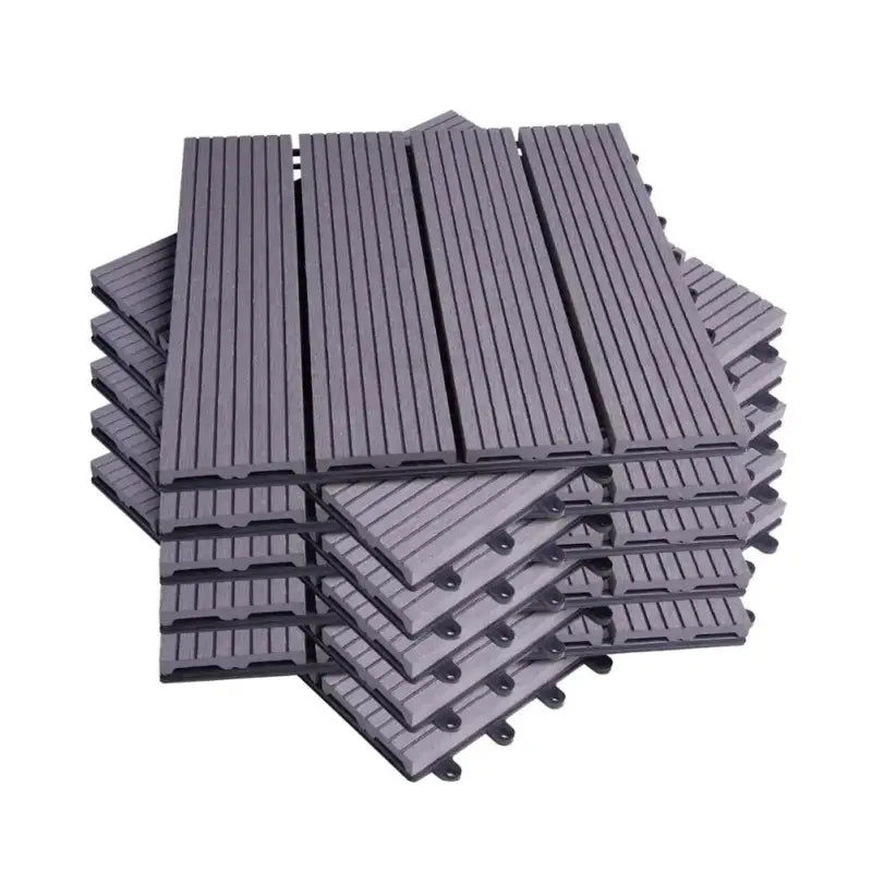 BukkitBow terrasplanken met houtlook, 30x30cm, set van 11, snel klik-systeem, diverse kleuren, ideaal voor vlonder en terras.