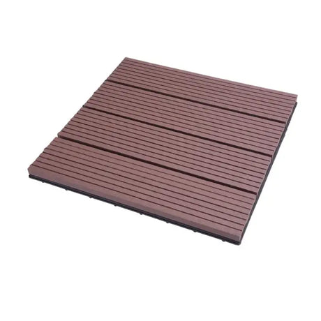 Set van 11 BukkitBow terrasplanken in houtlook, 30x30cm, snel klik-systeem, diverse kleuren voor vlonder en terras.