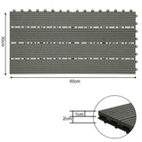 BukkitBow terrasplanken set van 6, 30x60cm, houtlook vlonderplanken met snel klik systeem in diverse kleuren voor 1m².
