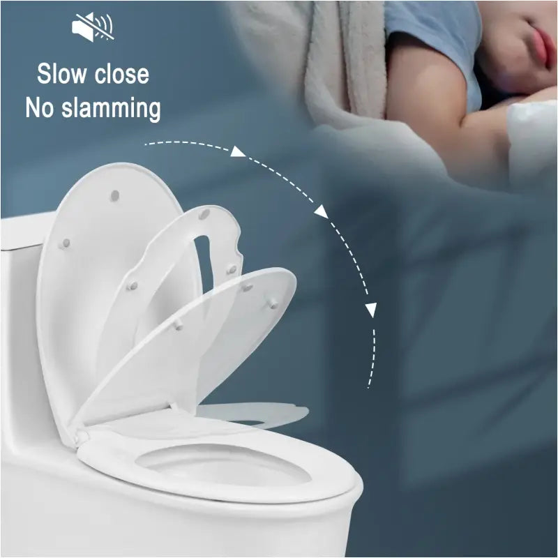 BukkitBow toiletbril met softclose en afneembaar kinderzitje, antibacterieel en geschikt voor comfortabel gebruik in de badkamer