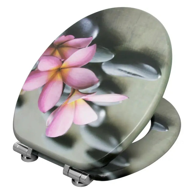 Toiletbril van BukkitBow met Softclose, antibacterieel toiletzitting met print, steriel en comfortabel, geschikt voor moderne badkamers