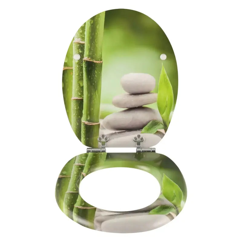 BukkitBow toiletbril met softclose, antibacterieel toiletzitting met print, modern design en comfortabele sluiting.