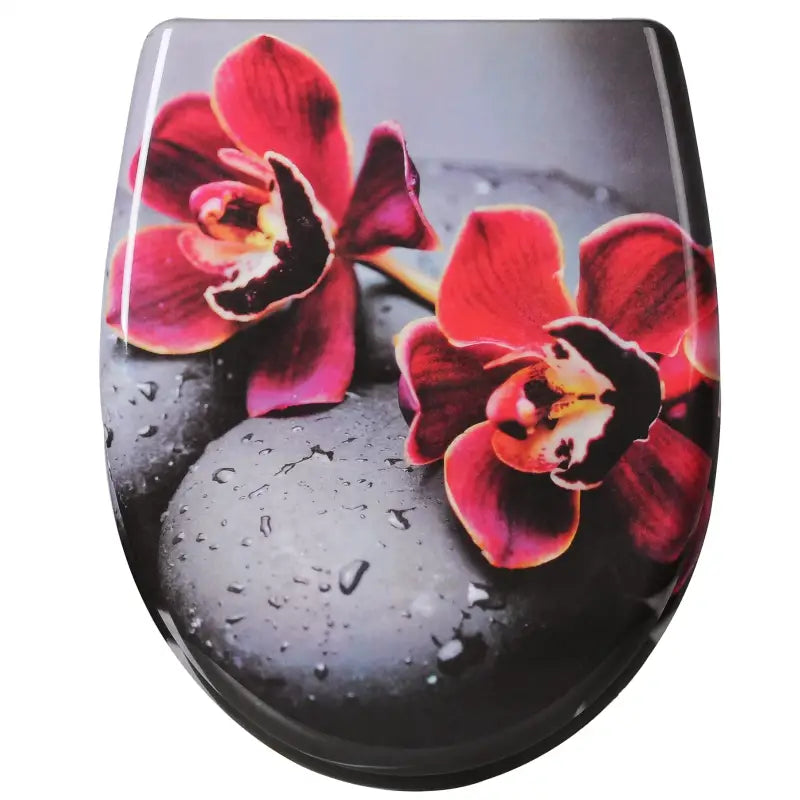BukkitBow toiletbril met softclose en print, antibacterieel kunststof, geschikt voor toiletzitting en toiletbril, V5 model