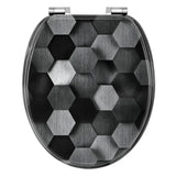 BukkitBow toiletbril met softclose en antibacteriële afwerking, met print, voor comfortabele en hygiënische toiletoplossing.