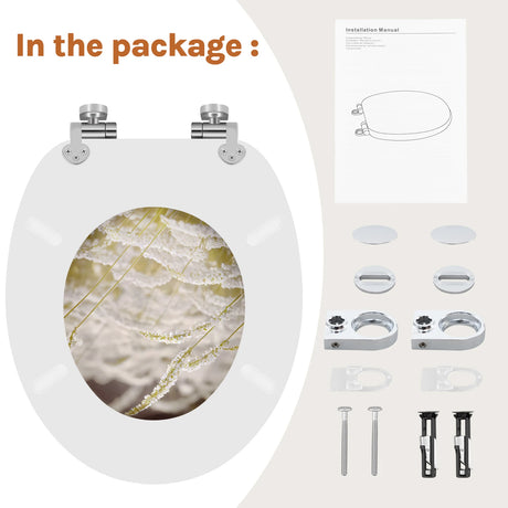 BukkitBow toiletbril met softclose, waterafstotend en antibacterieel, met print, geschikt voor toiletzitting.