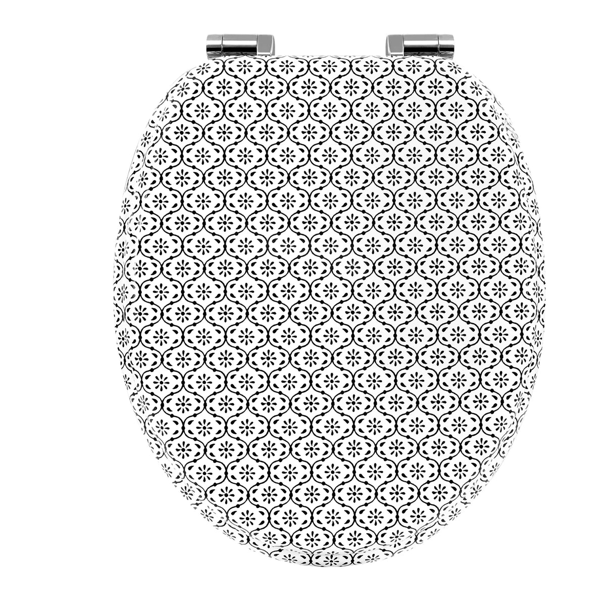 Toiletbril van BukkitBow met softclose, waterafstotend en antibacterieel, met print, geschikt voor toiletzitting, modern design.