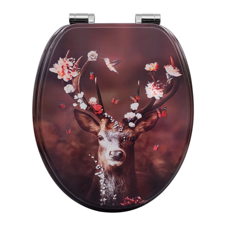 BukkitBow toiletbril met softclose, waterafstotend en antibacterieel, met print, geschikt voor toiletzitting.