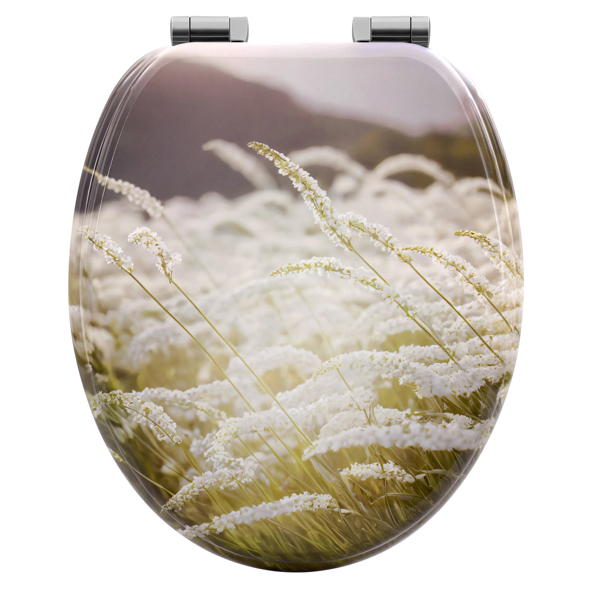 Toiletbril van BukkitBow met softclose, waterafstotend en antibacterieel, met print design, geschikt voor toiletzitting.