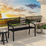 BukkitBow tuinbank van metaal, weerbestendig, geschikt voor 2-3 personen, 127x83x60 cm, ideaal voor tuin of balkon