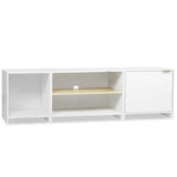 BukkitBow tv-kast met opbergruimte, modern Scandinavisch ontwerp, stevig MDF hout, 160x45x39cm, 3-in-1 modulair ontwerp.