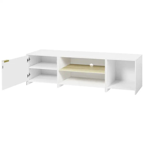 Moderne BukkitBow TV-kast met opbergruimte, 3-in-1 modulair ontwerp, stevig MDF hout, Scandinavische stijl, 160x45x39cm.