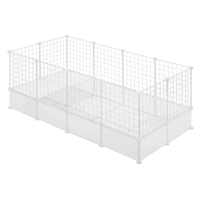 BukkitBow uitbreidbare kleine dierenren van metaal, geschikt voor binnen, met afmetingen 142x53x71 cm, ideaal voor kleine dieren.