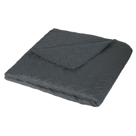 BukkitBow Ultrasone bedsprei van 100% microfiber met geometrische patronen in donkergijs en grijs, lichtgewicht en beschikbaar in verschillende maten.