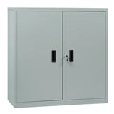 Vergrendelbare metalen archiefkast van BukkitBow met verstelbare planken en dubbele deuren, 90x92x40 cm.