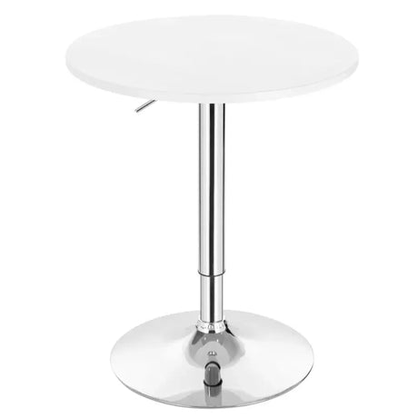 BukkitBow verstelbare bartafel met MDF en metalen frame, 60 cm doorsnede, zwarte/witte afwerking en stabiele chrome basis.