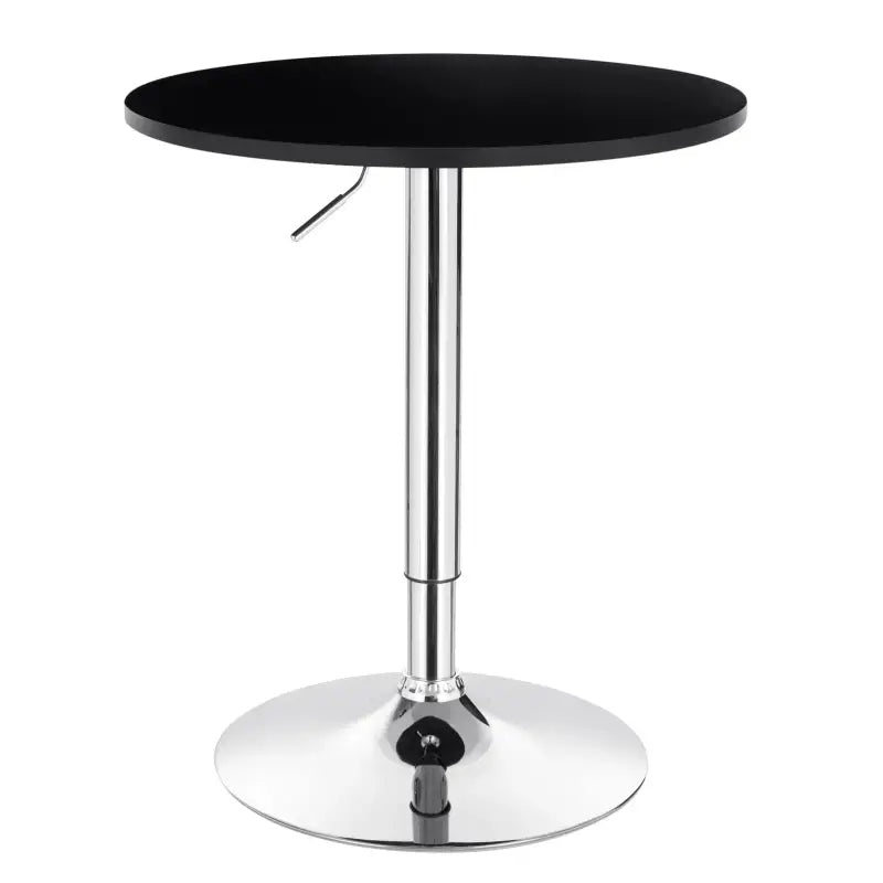 BukkitBow verstelbare bartafel met MDF en metaal, zwart/wit, 60 cm doorsnede en stabiele chrome basis, geschikt als barmeubel.