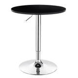 BukkitBow verstelbare bartafel met MDF en metaal, zwart/wit, 60 cm doorsnede en stabiele chrome basis, geschikt als barmeubel.