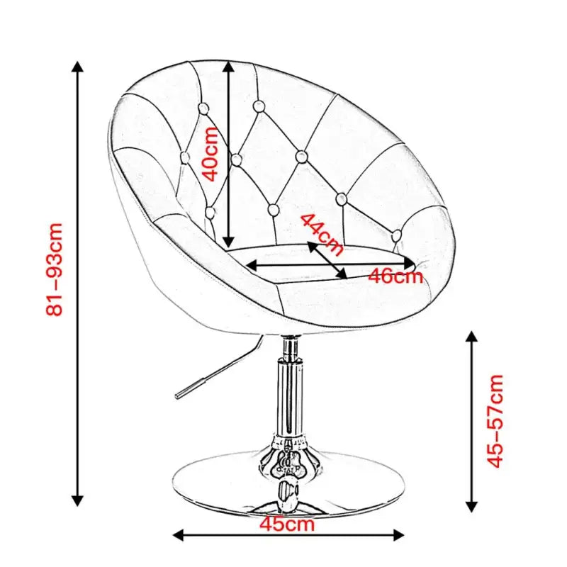 BukkitBow verstelbare barkruk met armleuningen, verchroomd staal en synthetisch leer of fluweel, ergonomisch ontwerp, zithoogte 45-57cm