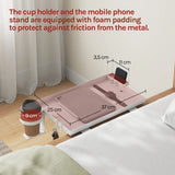 BukkitBow verstelbare bedplank laptopstandaard met bekerhouder en telefoonhouder, geschikt voor comfortabel gebruik in bed