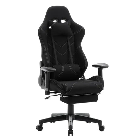 BukkitBow verstelbare gamestoel van kunstleer met 360° draaibare basis, kantelbare rugleuning, arm- en voetsteun, tot 136kg.