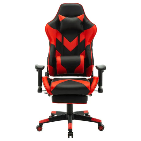 BukkitBow gamingstoel met kunstleer, 360° draaibaar, verstelbare rugleuning, arm- en voetsteun, tot 136kg.