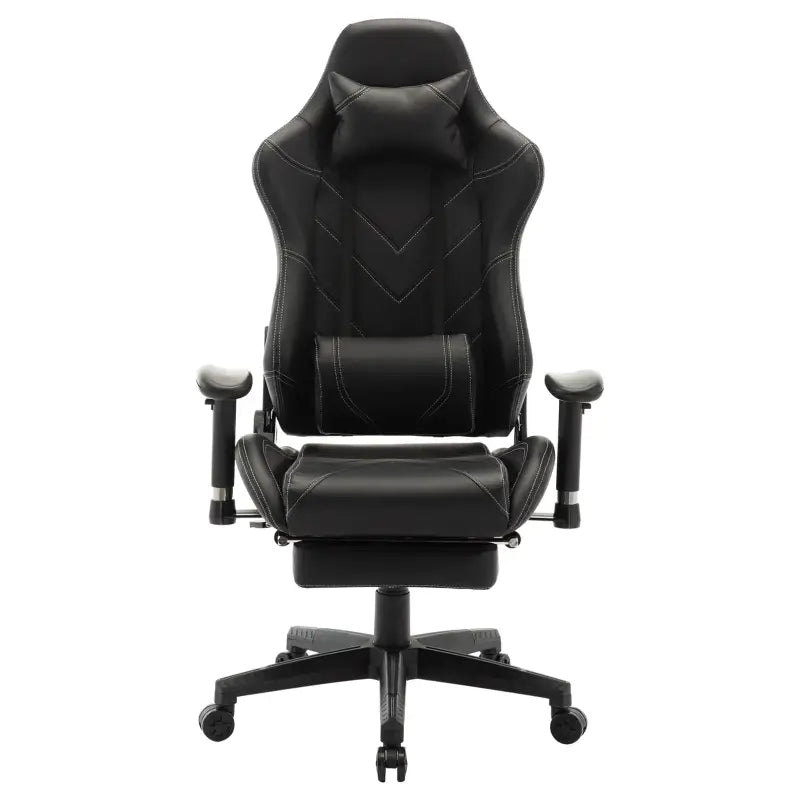 BukkitBow verstelbare gamestoel van kunstleer, 360° draaibaar, 135° kantelbare rugleuning, inclusief arm- en voetsteun.