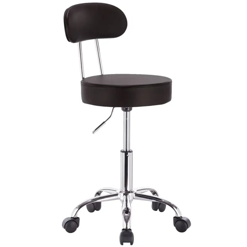 BukkitBow verstelbare kunstleren bureaustoel met verchroomd staal, ergonomisch ontwerp, 360° draaibaar en 100 kg draagvermogen