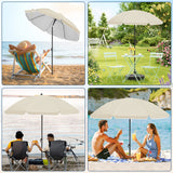 BukkitBow verstelbare parasol met kantelfunctie en draagtas, biedt UPF 50+ bescherming, zichtbaar in de afbeelding