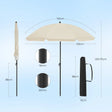 BukkitBow verstelbare parasol met kantelfunctie, draagtas en UPF 50+ bescherming, geschikt voor buitengebruik