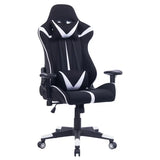 BukkitBow verstelbare racing gamingstoel met synthetisch leer of stof, hoogte 127-135cm, tot 120kg, voor comfortabel gamen en werken.