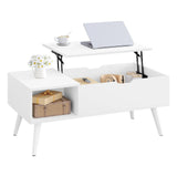 Verstelbare BukkitBow salontafel met liftfunctie en verborgen opslag, moderne houten salontafel in woonkamer.