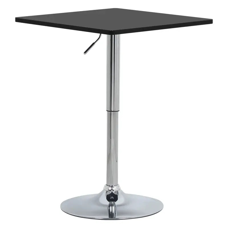 BukkitBow vierkante verstelbare bartafel in zwart of wit, diameter 60cm, met moderne design en hoogte-instelling.