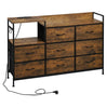 BukkitBow vintage dressoir met opbergruimte, stopcontact, stabiel en lichtgewicht, afmetingen 132x88x30cm, geschikt voor gemakkelijk opladen.