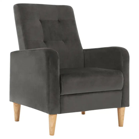 Luxe BukkitBow vleugelstoel met armleuningen, linnen en fluwelen bekleding, massief houten poten, comfortabel loungestoel.