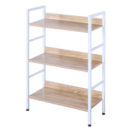 BukkitBow wandkast opbergrek met 3 planken, grote opslagruimte, multifunctioneel, afmetingen 60x27,5x93cm, zwart metalen frame
