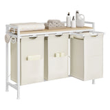 BukkitBow wasmand met 2/3 opbergvakken, uitschuifbaar en afneembaar, metalen frame, industrieel design voor badkamer en slaapkamer