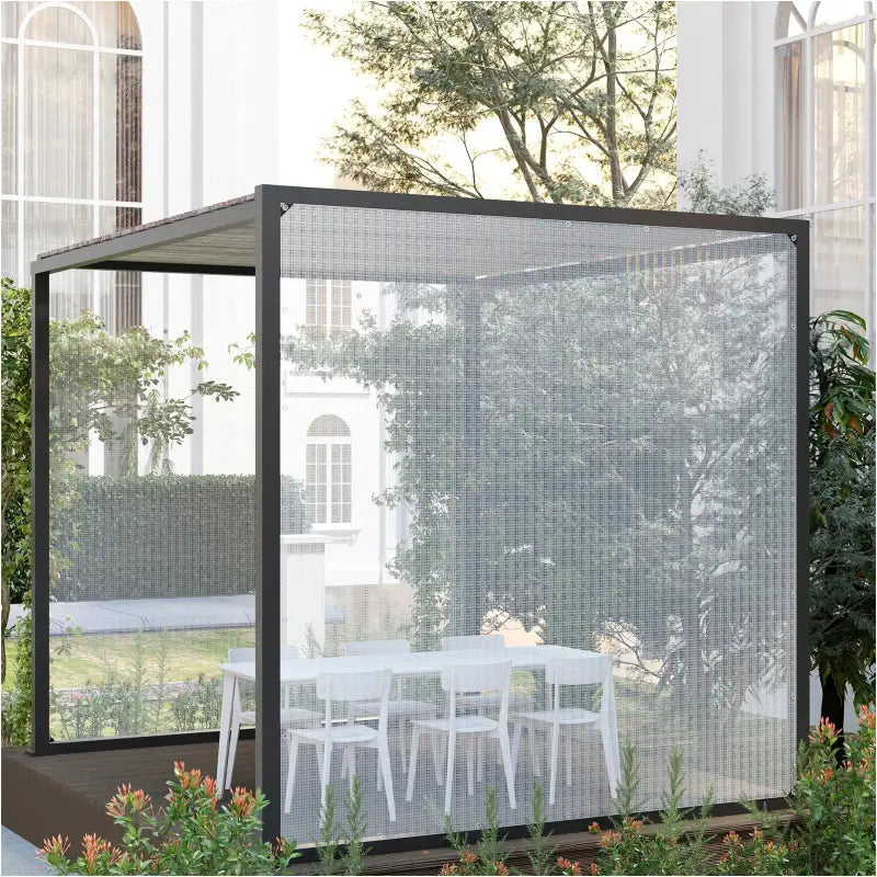 Transparant waterdicht afdekzeil van BukkitBow met aluminium oogjes, UV- en weerbestendig, 140g/m², diverse maten.