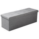 BukkitBow XXL opvouwbare opbergbank en poef, 110 cm lang, 118L inhoud, belastbaar tot 300 kg, in gelakte houtlook.