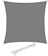 BukkitBow zonnescherm of schaduwzeil van 180g/m² HDPE, in grijs, crème of zand, driehoek, vierkant of rechthoek met UV-50 bescherming.