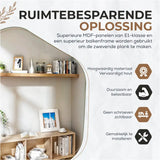 Rustieke houten boekenplank van BukkitBow, zwevend muurmontage, 10 kg draagvermogen, diverse maten van 25-120cm in bruin hout.