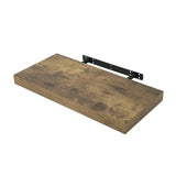 BukkitBow zwevende wandplank van rustiek bruin hout, 10 kg draagvermogen, diverse maten 25-120cm, muurmontage, voor boeken en decor.