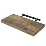 Rustieke BukkitBow zwevende boekenplank van bruin hout, 25-120cm, muurmontage, 10 kg draagvermogen voor stijlvolle opbergruimte.