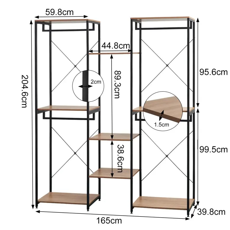 BukkitBow - Grote Kledingkast/ Garderobe Kast - Dubbele