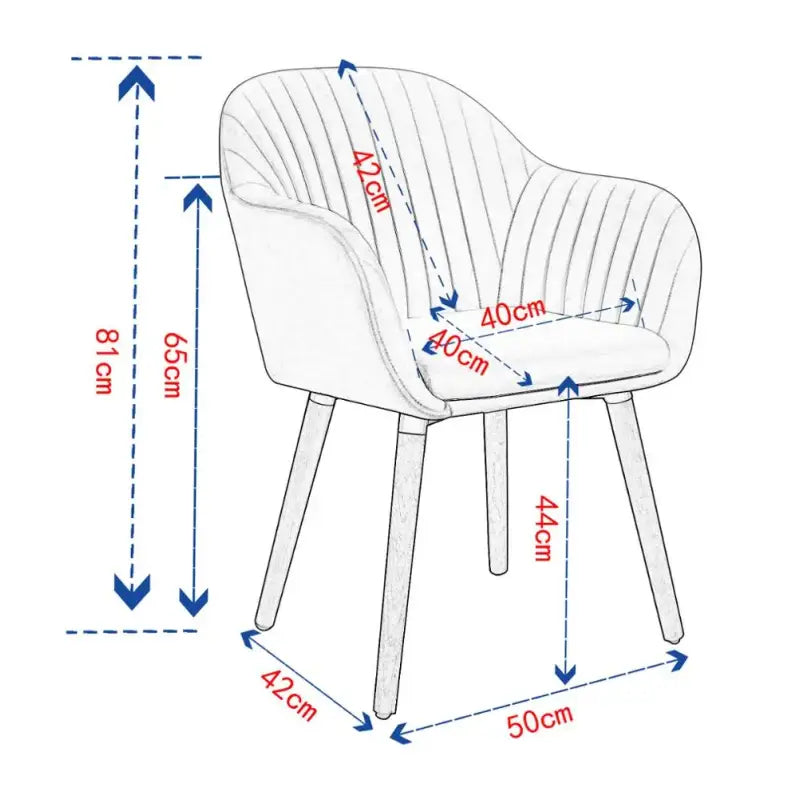 BukkitBow - Moderne Fluwele Eetkamerstoelen - Set van 4