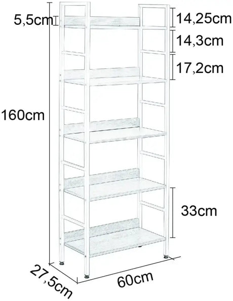 BukkitBow - Moderne Open Planken/Kast - 5 Laags Opslag