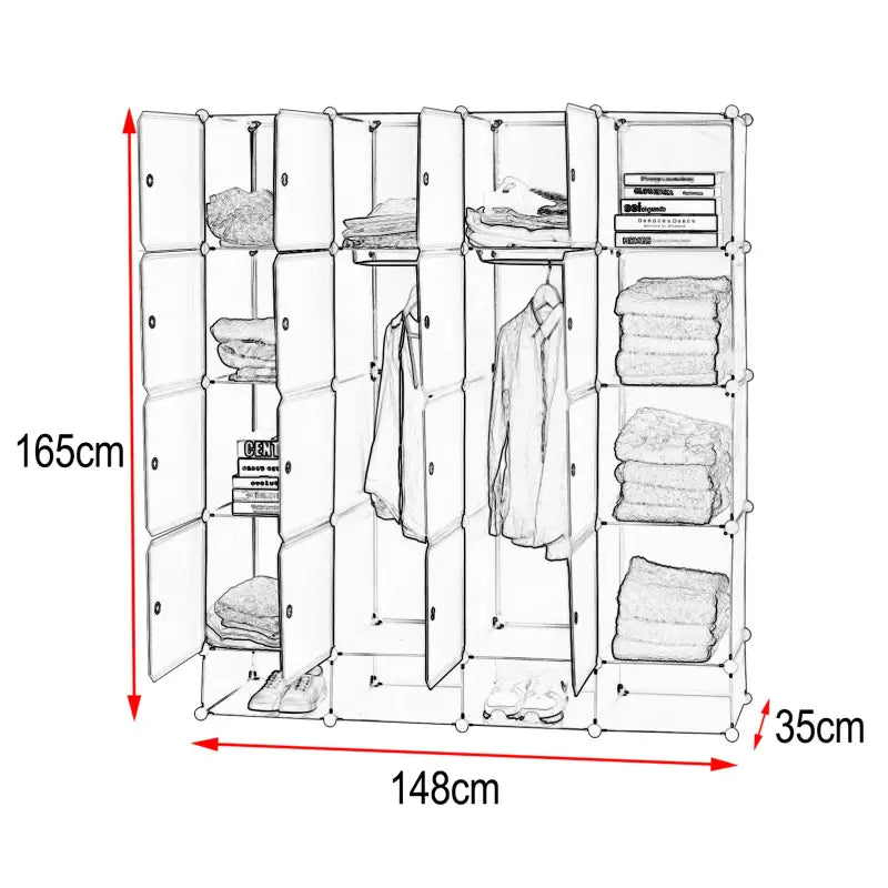 BukkitBow - Modulaire Kledingkast - 16 Kubussen