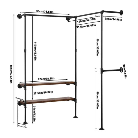 BukkitBow - Ruimtebesparende Hoek Garderobe - Zwart