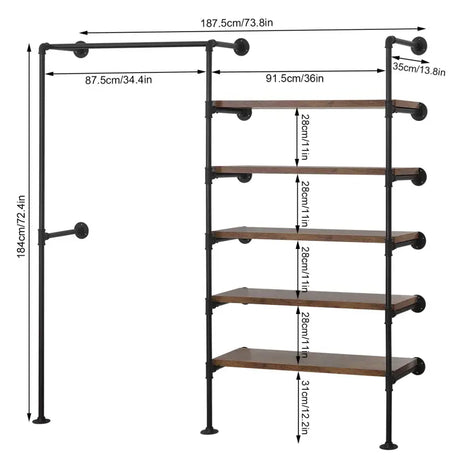 BukkitBow - Ruimtebesparende Muur Garderobe - Zwart