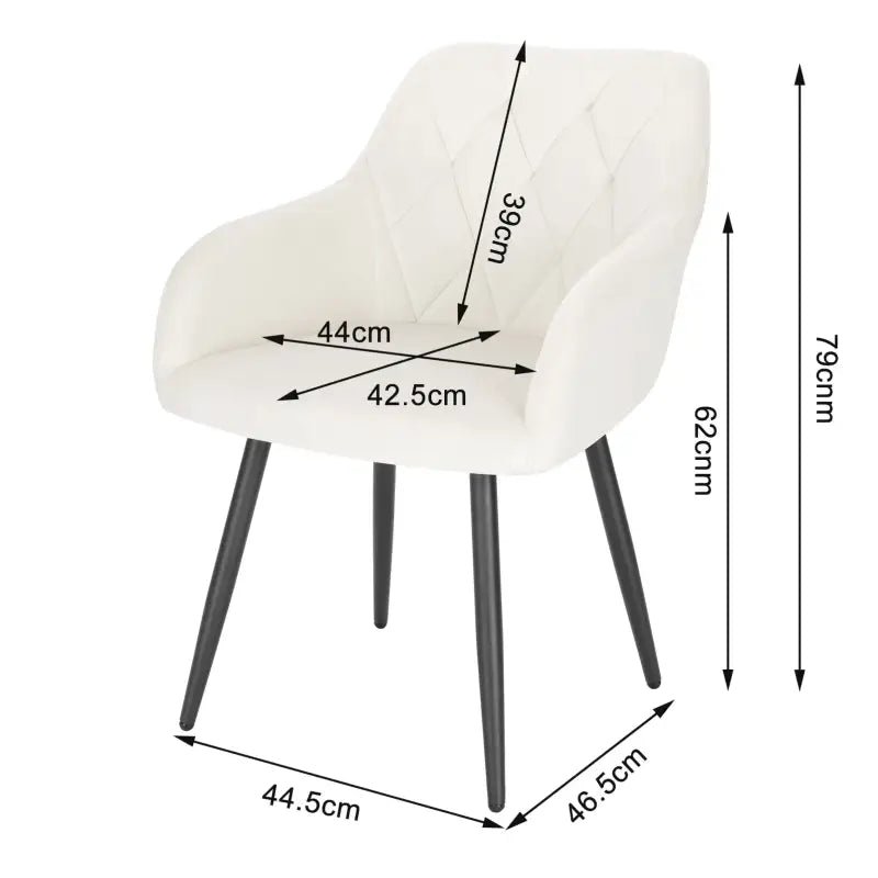 BukkitBow - Set van 2 Eetkamerstoelen - Fluwelen Stoelen